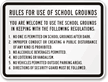 Schools Grounds Safety Rules Sign