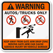 Gate Warning, Autos and Trucks only