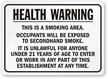 Health Warning This Is Smoking Area Sign