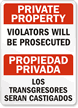 Private Property / Propiedad Privada Sign Bilingual