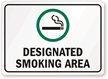 DESIGNATED SMOKING AREA Sign