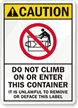 Do Not Climb Container Sign