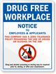 Drug Free Workplace Sign