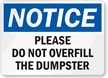 Dumpster Rules Sign