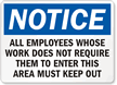 Notice Employees Keep Out Sign