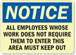 Notice: Employees Keep Out Sign