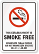 This Establishment Is Smoke Free Sign