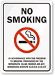 No Smoking In Accordance With Freedom Sign