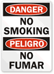 Danger / Peligro: No Smoking (Bilingual)