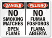 Danger / Peligro: No Smoking Matches Sign