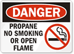 Danger Propane No Smoking Sign