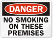 Danger No Smoking Premises Sign