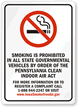 Smoking Is Prohibited Visit Www.Health.State.Pa.Us Sign