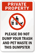 Do Not Dump Trash Sign
