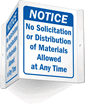 No Solicitation or Distribution Materials Allowed Sign