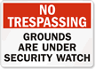 No Trespassing Grounds Sign