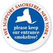 SmokeFree New York Window Decal