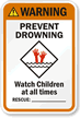 Prevent Drowning Watch Children Sign
