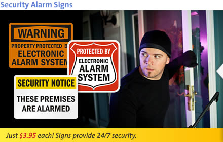 Security Alarm Signs. Just $3.95 each! Signs provide 24/7 security