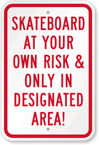 Skateboarding sign