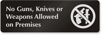 No Guns Knives Weapons Sign