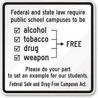 Alcohol Tobacco Drug Weapon Sign
