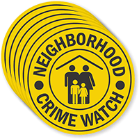 Neighborhood Crime Watch Label Sign