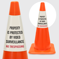 Protected By Video Surveillance No Trespassing Cone Collar
