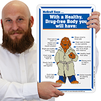 Healthy Drug Free Safety McGruff Sign