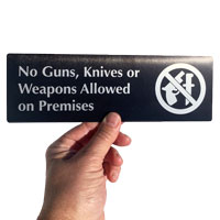 No Guns Knives Weapons Sign