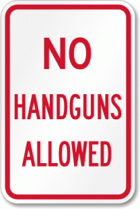 no handguns allowed sign