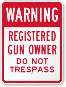 Gun ownership sign
