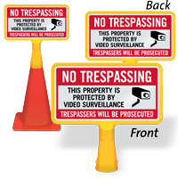 No Trespassing Cone Sign