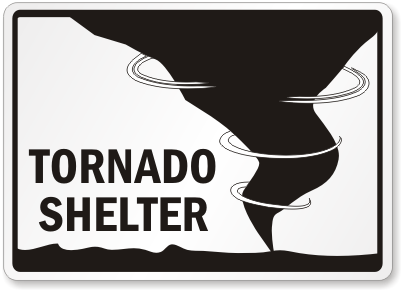 Tornado Shelter Sign