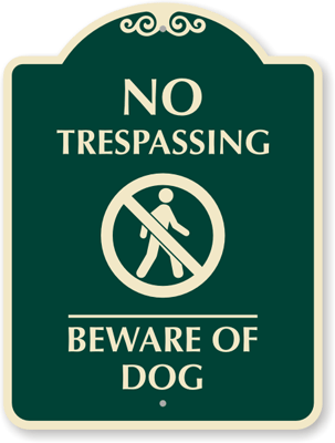 Danger *NEW* security 18x12 No tresspassing Beware of Dog metal fence sign 