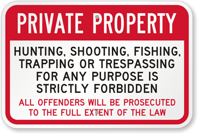 Posted Private Property No Trespassing Hunting Fishing Trapping 12X18 Metal Sign 