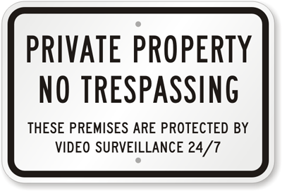 4 LOT Private Property No Trespassing  Soliciting Video Surveillance Sign 8x12 