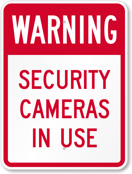 WARNING SECURITY CAMERAS IN USE Coroplast  YARD SIGN 8x12  w/ Stake  Security 