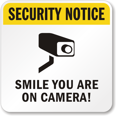 Funny Sign PVC01 Second Amendment Rights Smile You're On Camera 