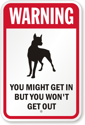 security dog warning signs