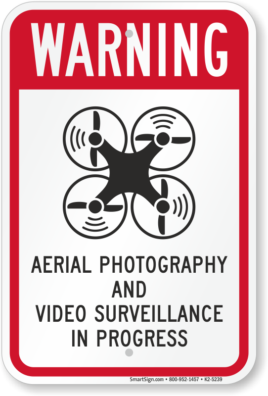 Drone Aerial Photography Video Surveillance in Progress Sign, SKU: K2-5239