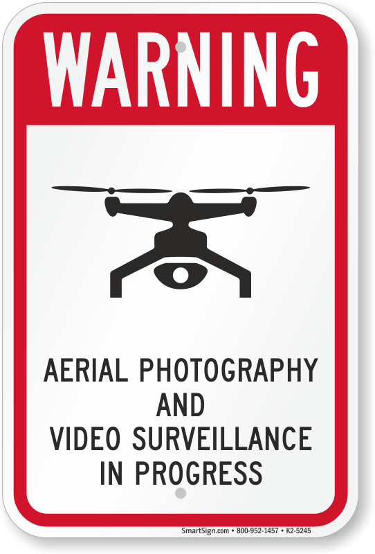 2 X AERIAL PHOTOGRAPHY CAUTION DRONE OPERATING WARNING STICKERS SIGNS 