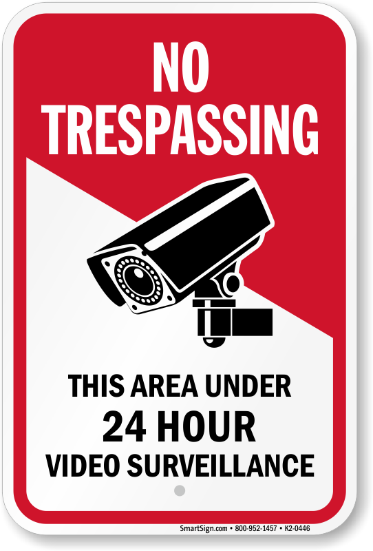 24 Hour Security Signs Guard Surveillance No Trespassing Signs Private Property 