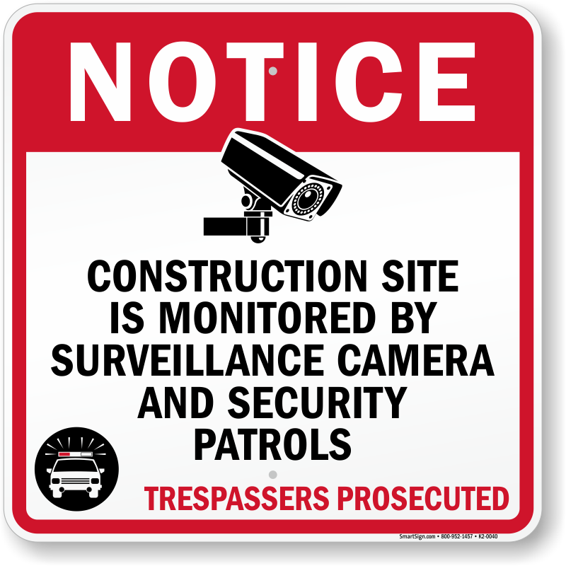 CCTV in Operation Site Construction Sticker or 6mm Correx Sign CSSS9 