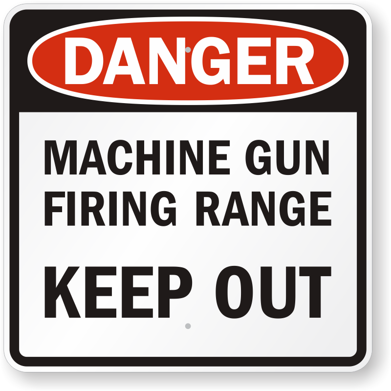 Aluminum Danger Keep Out Shooting Range Sign x50 Orange