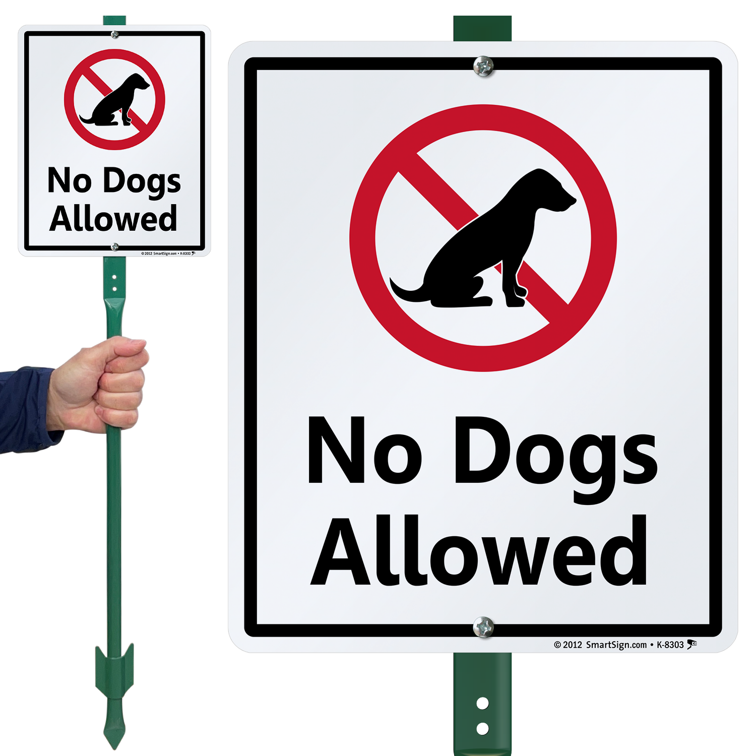 No Dogs Allowed Sign & Stake Kit for Yard, SKU K8303