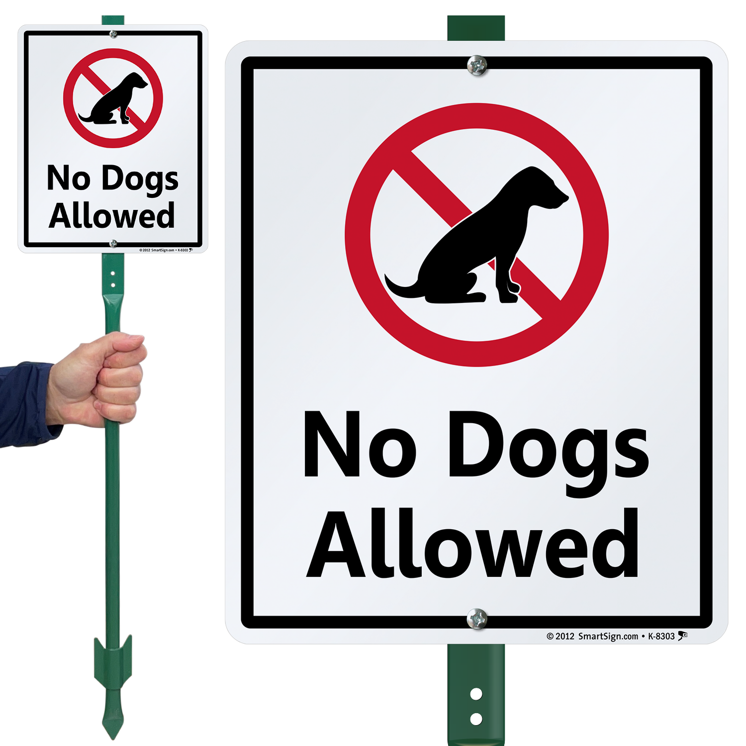 thumbnail image 2 of 4 Pack 'No Dogs Allowed' Coroplast Signs With Wire Stakes – 8x12 Inches 2 of 5
