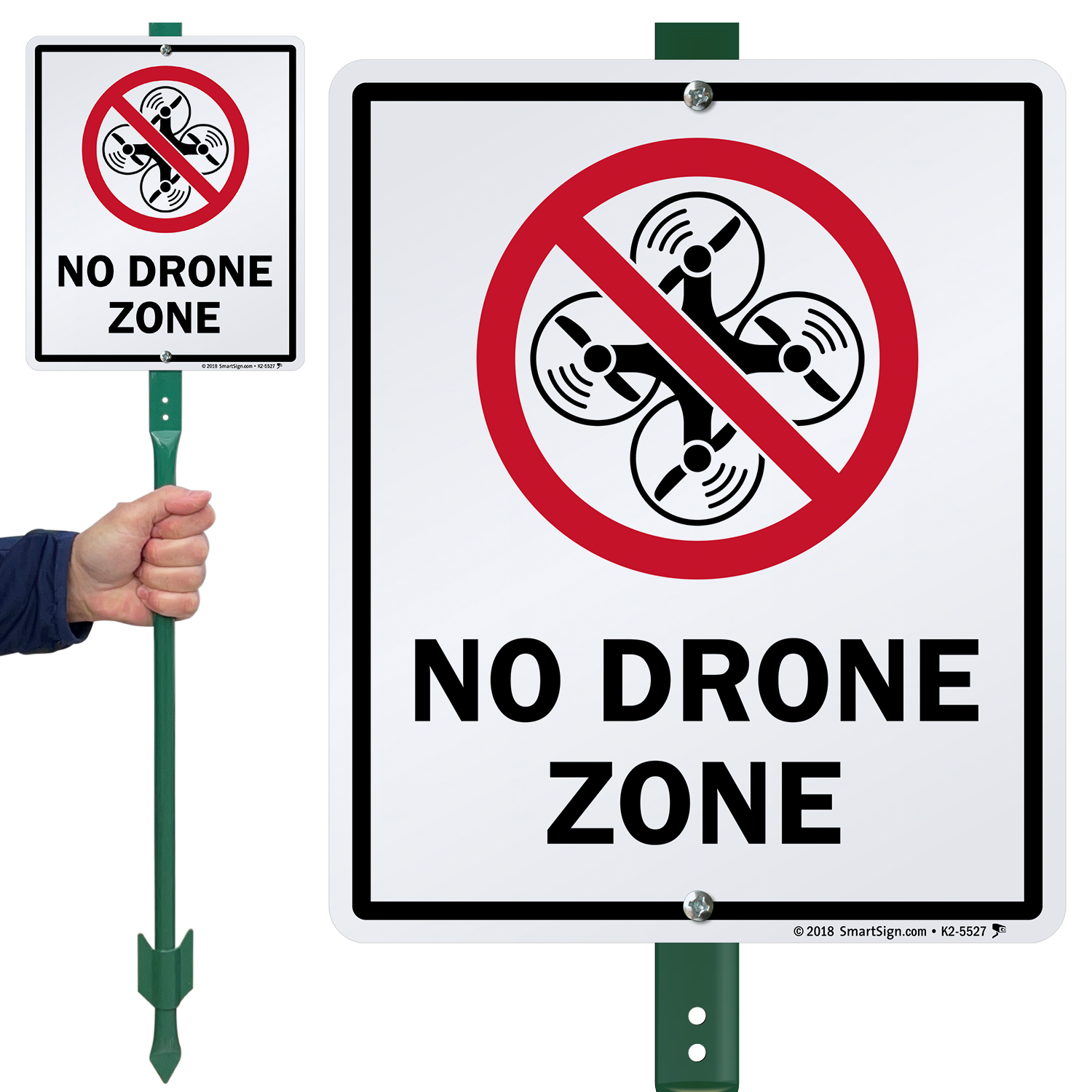 No Drone Zone LawnBoss Sign, SKU: