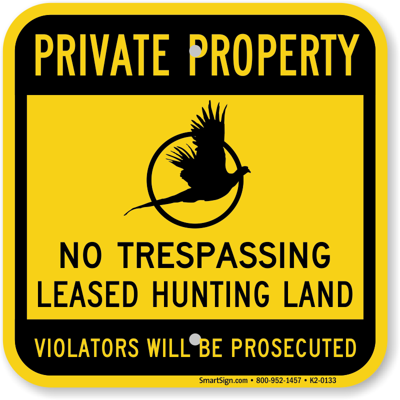9 x 12 Aluminum Posted NO HUNTING Private Property Sign Violators Prosecuted 