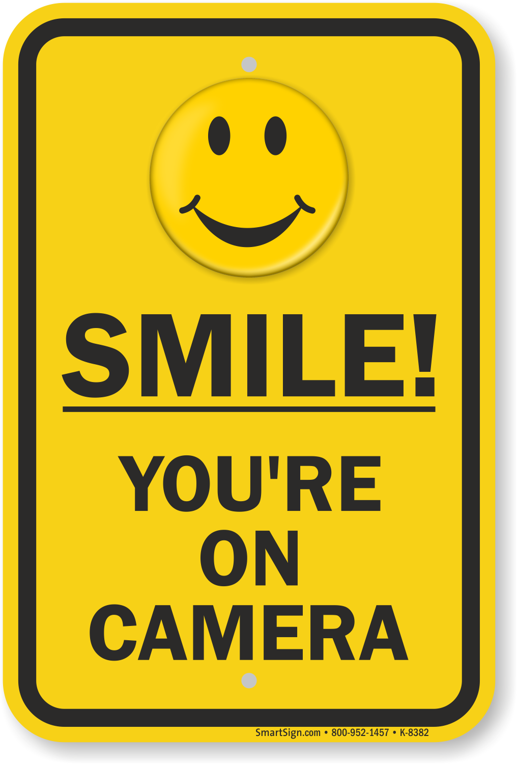 4x SMILE YOU/'RE ON CAMERA Yellow Business Security Sign CCTV Video Surveillance